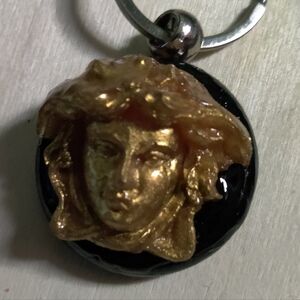 Gold and Black Medusa Key Ring